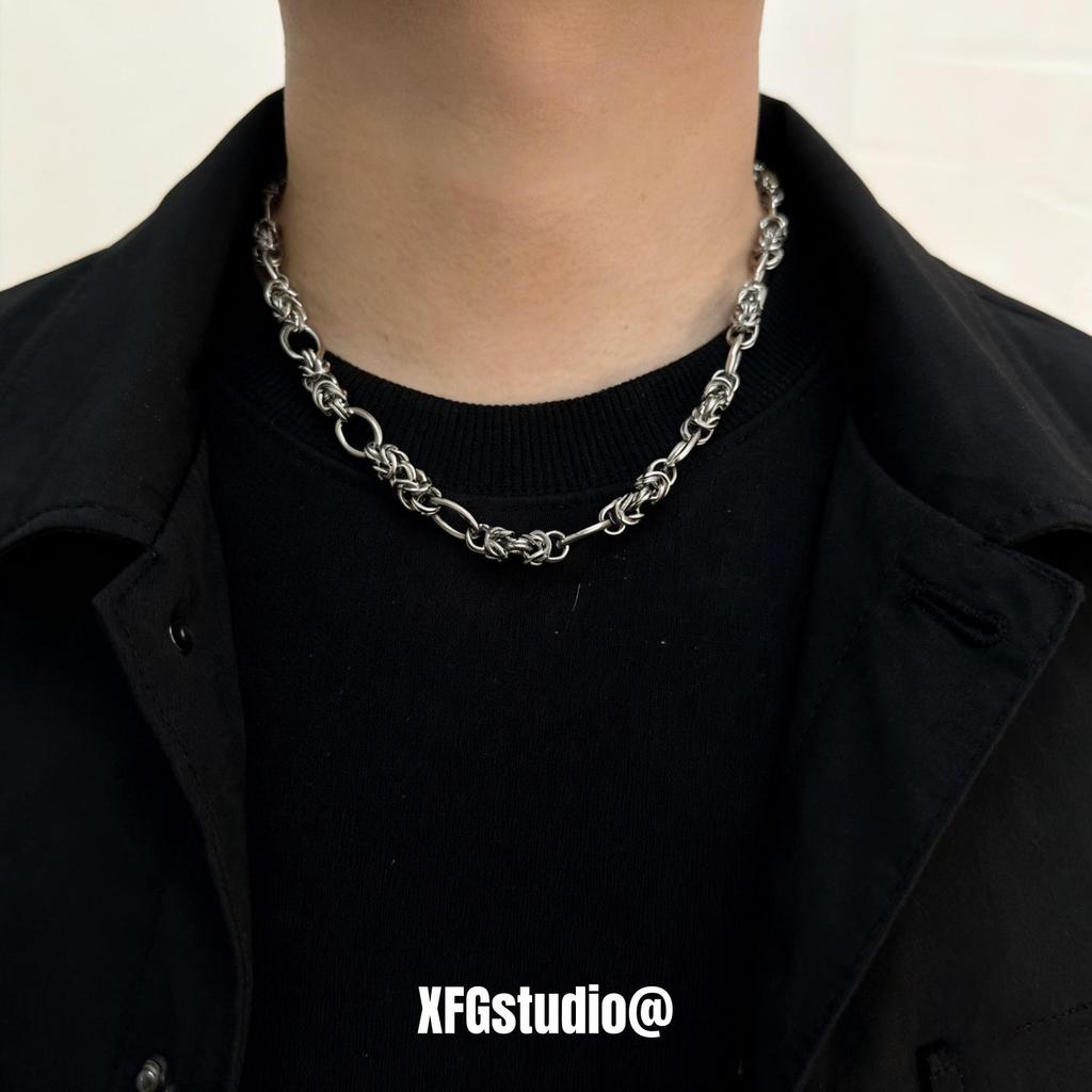 Unisex Trendy Hip-Hop Layered Titanium Steel Chain Necklace
