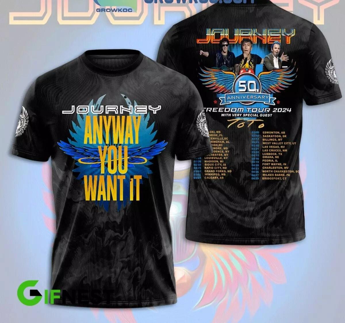 Journey Freedom Tour 2026 Anyway You Want It 50th Anniversary 3D T-Shirt XXL
