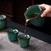Green Ice Cover Bowl Teacup Household Large Single Sancai Tea Bowl Not Hot Hand Grab Pot High-End Kung Fu Tea Set