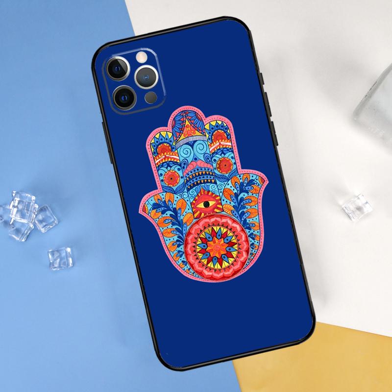 Hamsa Hand of Fatima Case For iPhone 16 15 13 12 11 14 Pro Max Mini Cover For iPhone 16 15 XR X XS Max Plus Phone Case