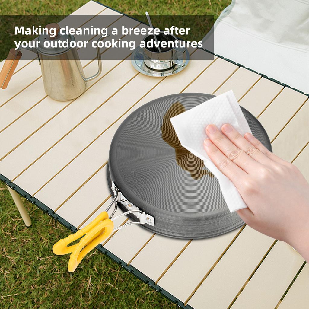 Non-Stick Frying Pan Aluminum Alloy Medium with Folding Handle Idl for Outdoor Camping Picnic Hiking Compact and Sy To Carry Camp Skillet