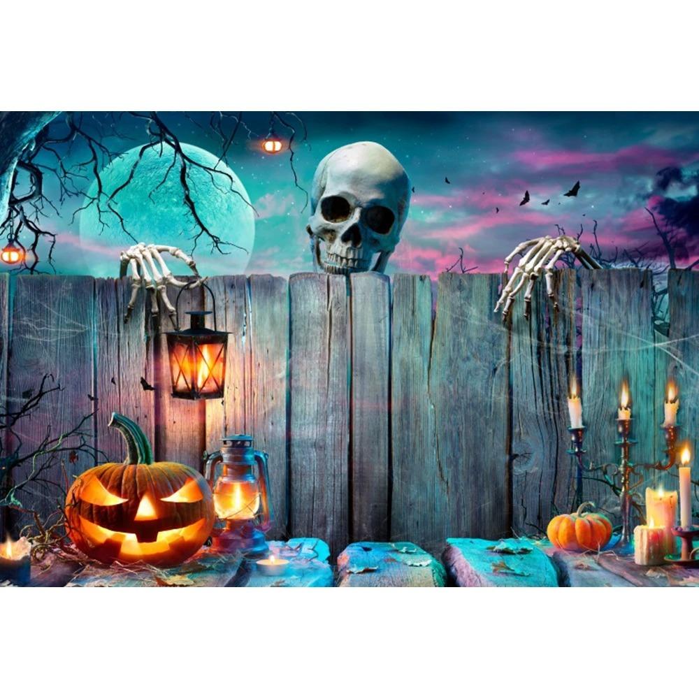 Halloween Party Decoration Hanging Cloth Pumpkin Witch Bat Castle Full Moon Night Photography Background Not Room Decoration