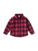 2026 Spring Kids' Blue Plaid Embroidered Long Sleeve Shirt for Boys