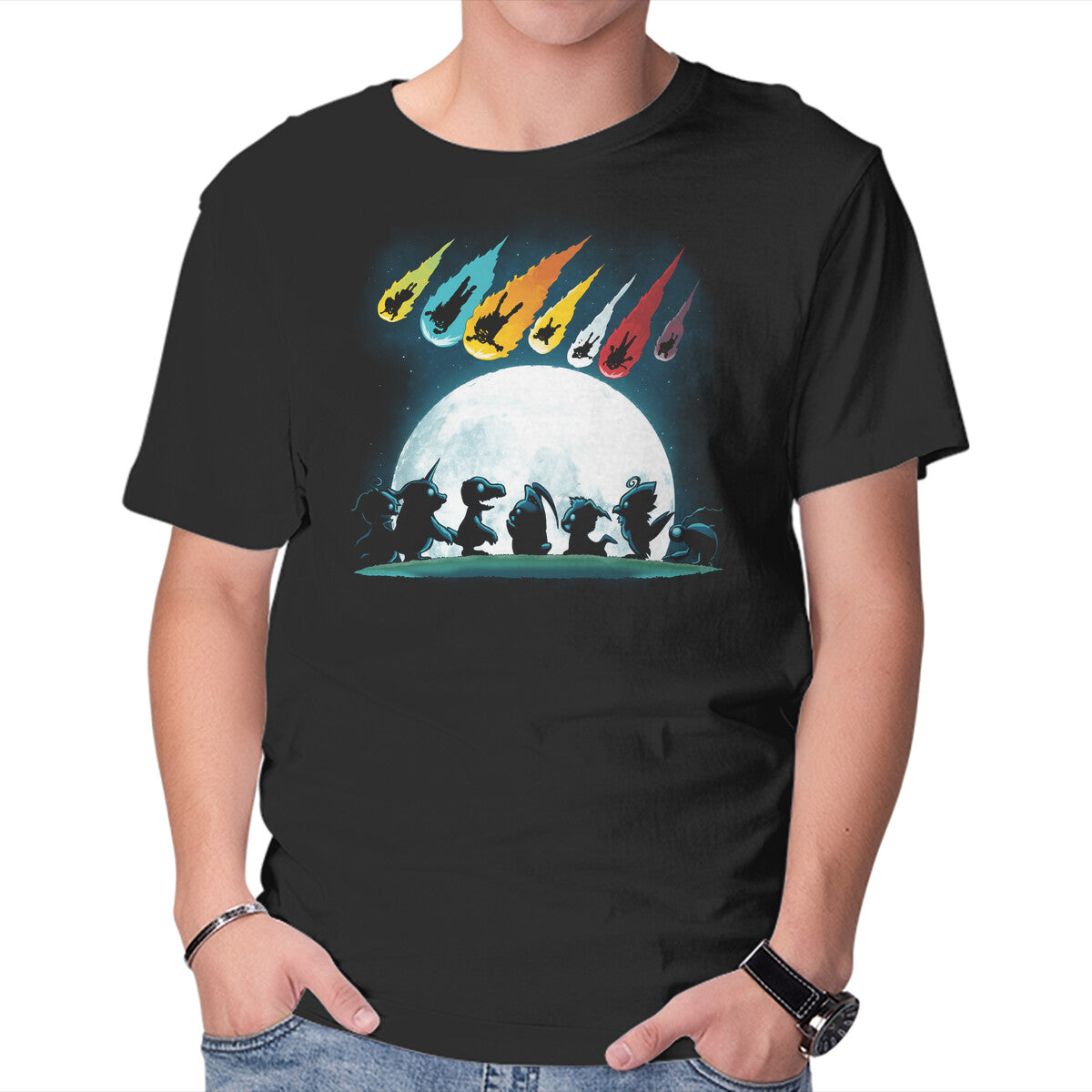 Unisex Crew Neck T-Shirt Digi Wish Graphic Short Sleeve Casual Tee M