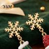 Dangle Earrings for Christmas Parties 1 Pair Earrings, Sparkling Snowflake Red Santa Hat Green Festive Winter Holiday Accessories Stocking Asymmetric