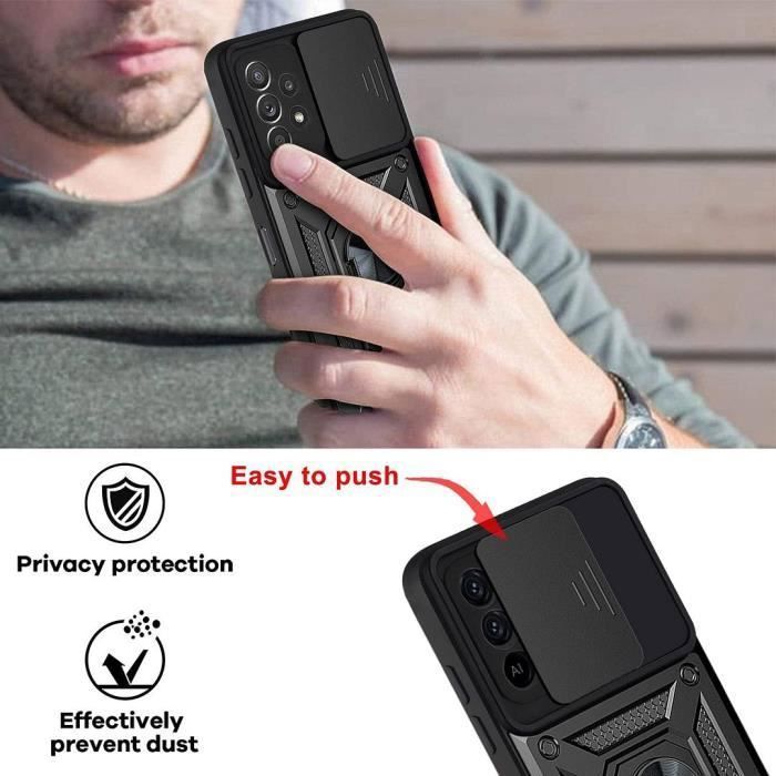 Protective Case - PROSHOP - for Samsung A32 5G - Tempered Glass - Shockproof - Black - 2 Tempered Glasses