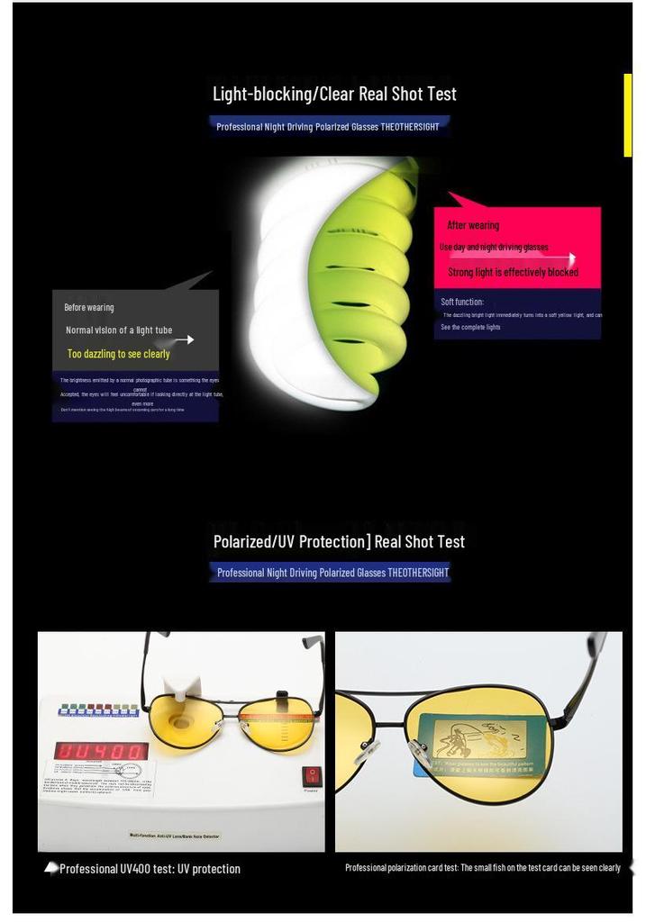 Anti-Glare Night Vision Driving Glasses for Men - Luminous Protection from Headlights