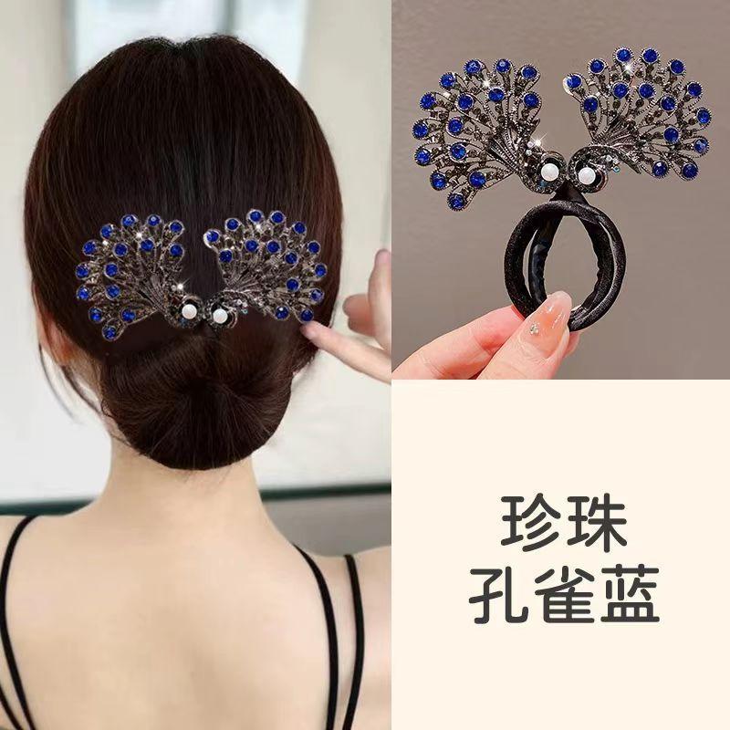 

Высококлассный павлиний диск для волос, скрученный дисковый пучок не повреждает волосы, высококлассный элегантный темперамент, ленивая заколка