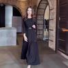 2024 Autumn Women's Solid Color High-end Long Sleeve Maxi Dress