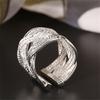 Ring Öffnen Ethnischer Stil Künstliches Silber Plated Damen Mode Netz Fingerring für Hochzeitsfeier