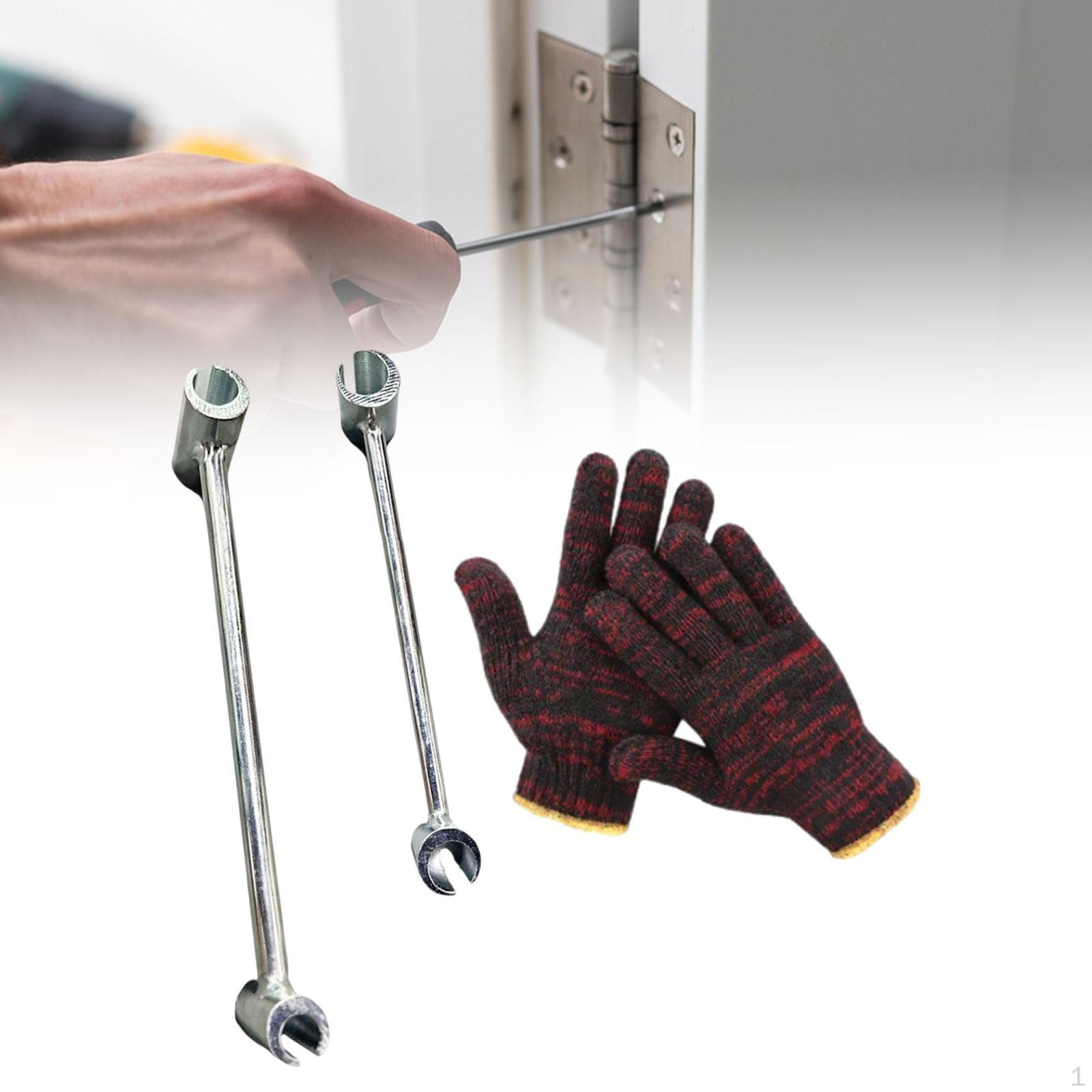 

2 шт. Инструмент для регулировки дверных петель с перчатками эргономичный Silvery
