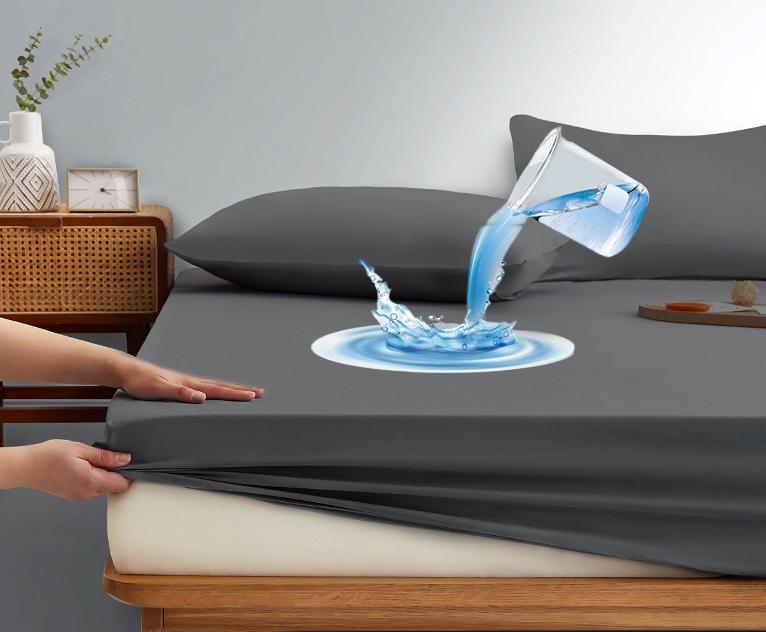 

Waterproof Fitted Sheet with Elastic Bands Non Slip Adjustable Mattress Covers for Single Double King Queen Bed,140/160/200cm King 160X200CM