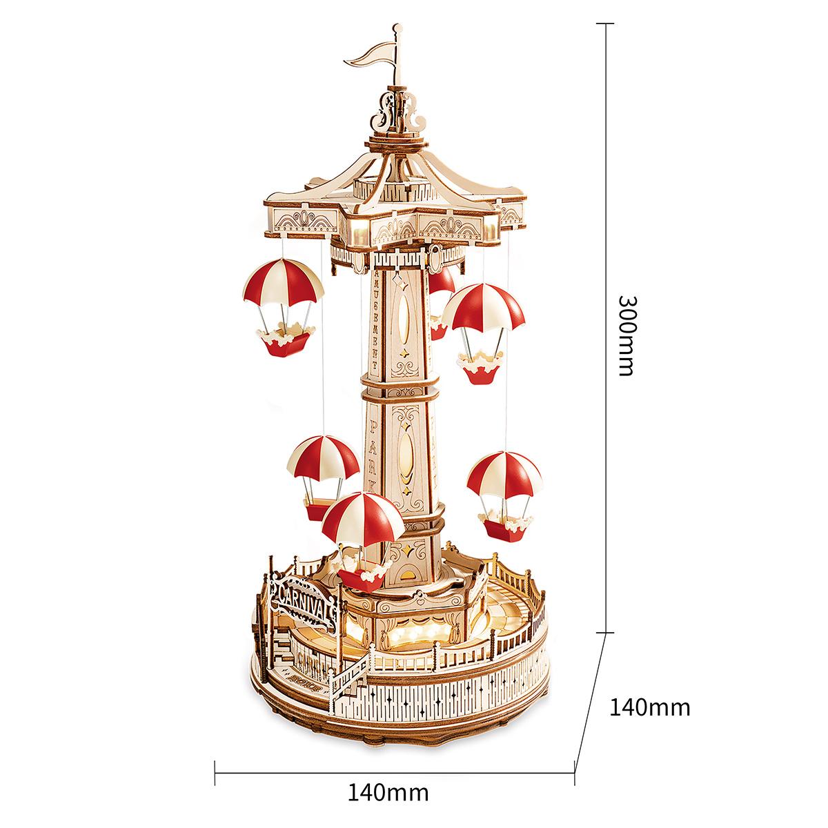 

Magic Amusement Park Wooden Toys DIY Music Box Moveable 3D Wooden Puzzle for Kids Gifts for Christmas EA