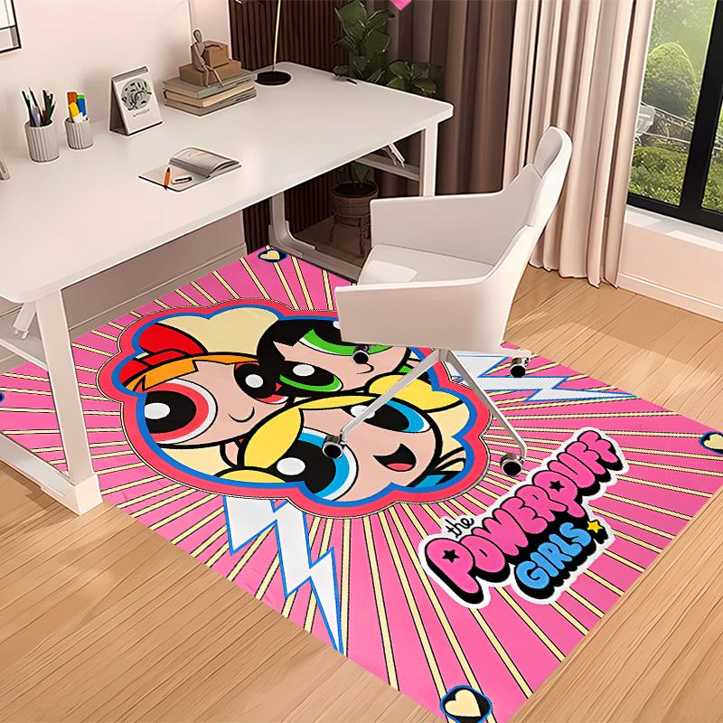 The Powerpuff Girls1 Printed Absorbent Washable Carpet, Non-Slip Bathroom Mats, Kitchen Rugs, Yoga Mat,Living Room Entrance, Camping Picnic Rugs