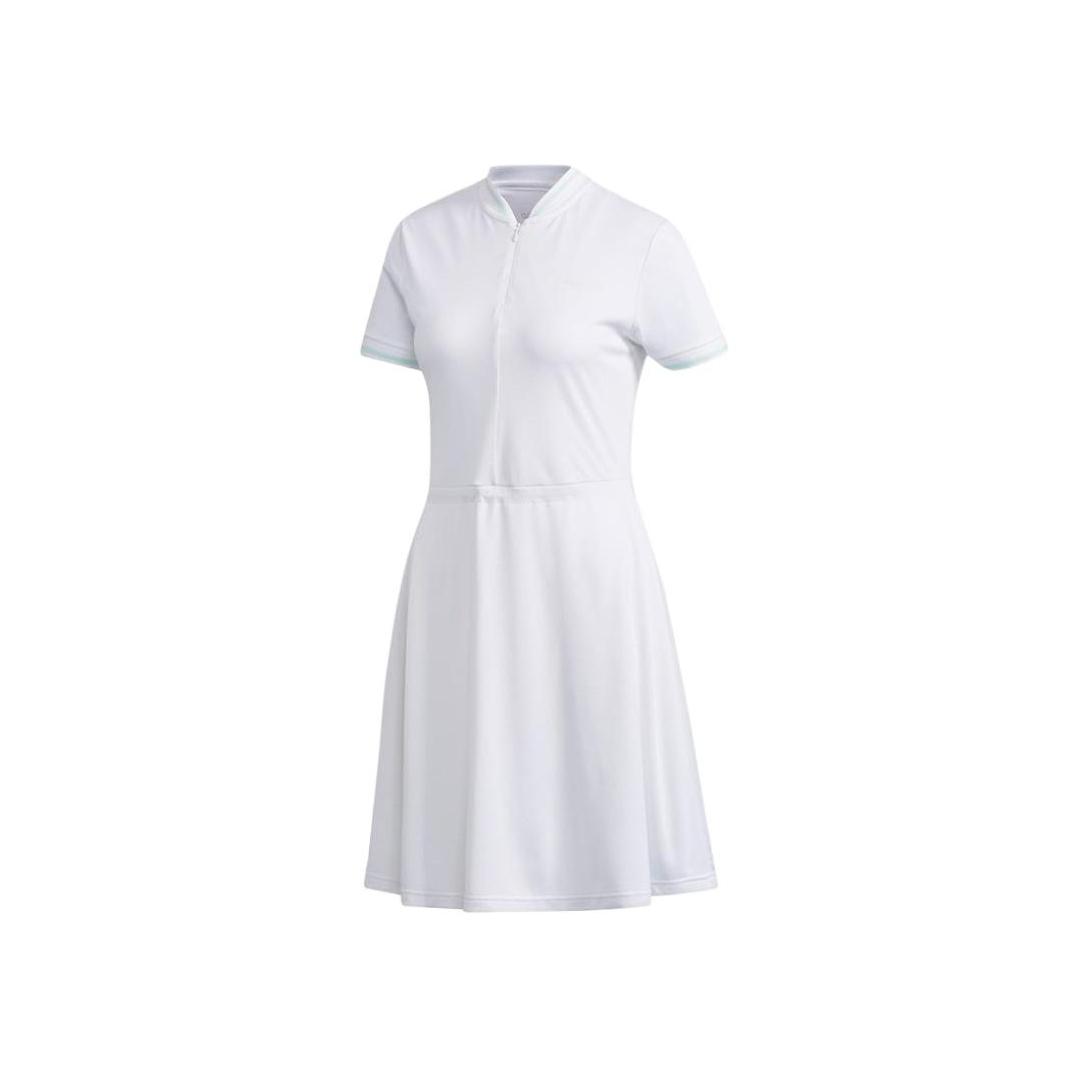 

Adidas Neo Logo Solid Color Three Stripes Color Block Sports Slim Fit Zipper Airful Short Sleeve Dress Women Dresses White DZ9283 XL