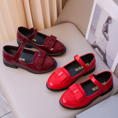 Sapatos de Couro para Meninas Primavera e Outono, Sapatos Infantis, Sapatos para Crianças Médias e Grandes, Sapatos Simples para Estudantes, Sapatos Casuais