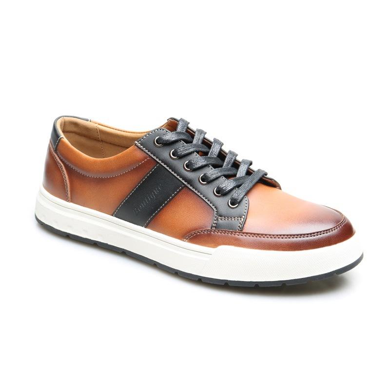 

[Processing and ordering] New fashion color matching casual board shoes men s thick-soled heightening men s shoes 45 чорний