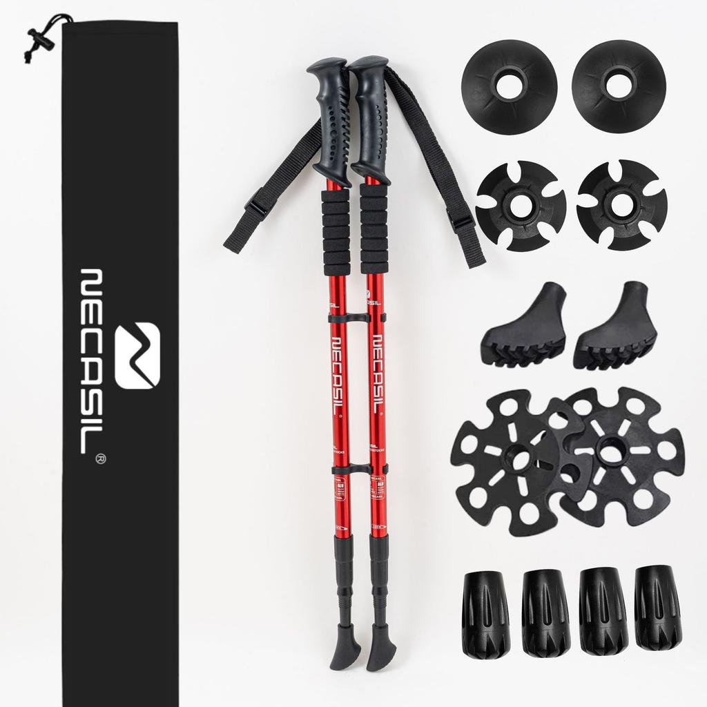 Outdoor Hiking Stick Cane Five-Section Ultra-Light Retractable Folding Cane Climbing Equipment Multifunctional Crutches