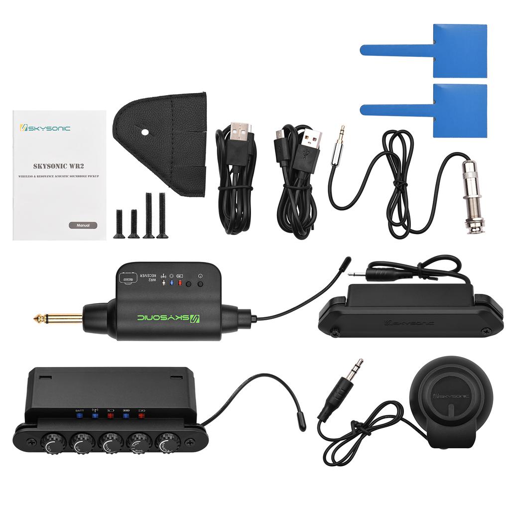 SKYSONIC WR2 Wireless & Resonance Acoustic Soundhole Pickup Wireless Vibration Pickup Sound Pick-up