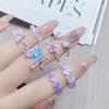[Qixi Festival Romance] Purple Enamel Dripping Oil Zir*****Pening Ring Butterfly Personality Sweet Dream Niche Ring