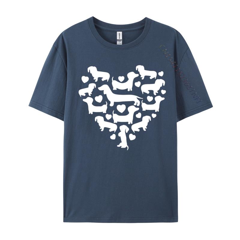 Leisure Tees Hip Hop Cotton Unisexs Top Tshirts Funny Dachshund Hearts Valentines Day Tshirt Black Shirt Graphic Tees