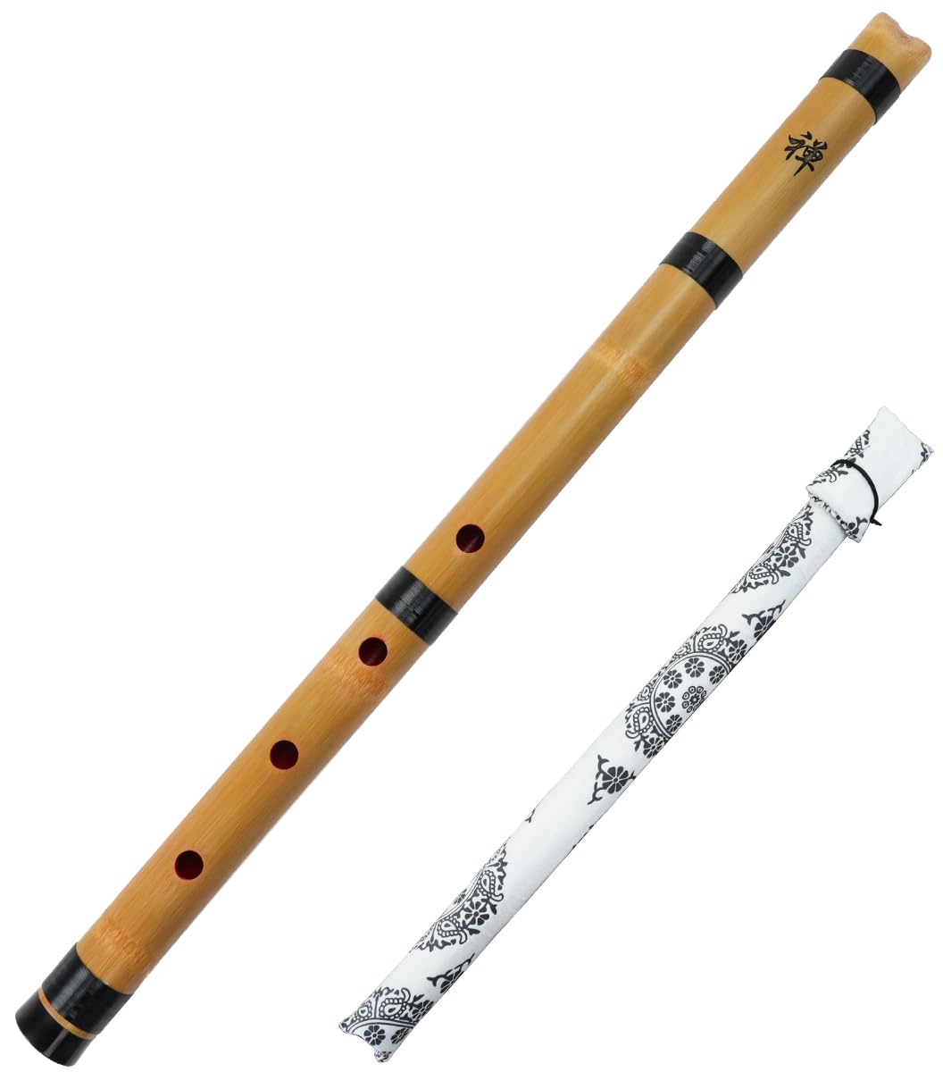 

EastEamily Shakuhachi Bamboo Vertical 1 shaku 8 sun Traditional Japanese Professional Rich Durable Woodwind Suitable for Includes Storage Easy to
