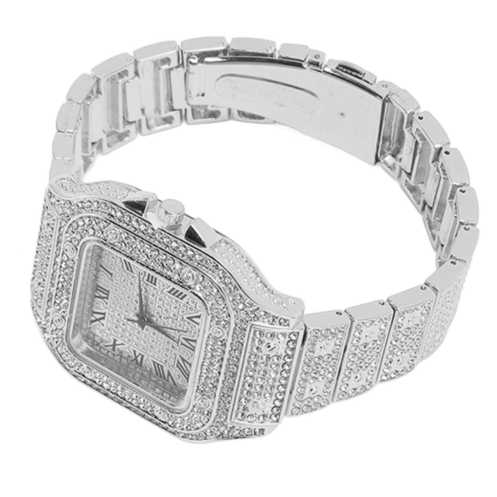 Quartz Rhinestone Watch Fashionable Alloy Accurate Time Business Rhinestone Watch for Daily Life