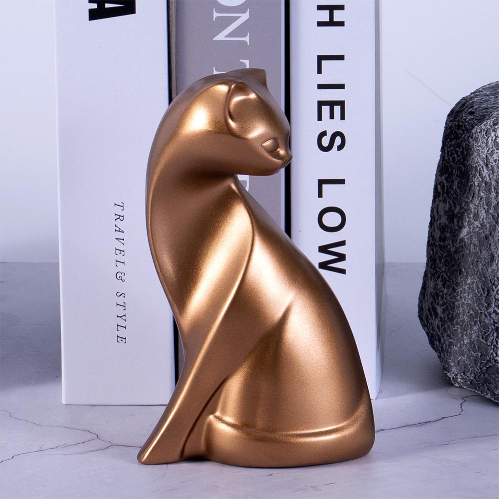 Golden Couples Cat Figurine Table Décor Animal Statues European Creative Resin Art Sculpture Wedding Gift Decoratvie Home Décor