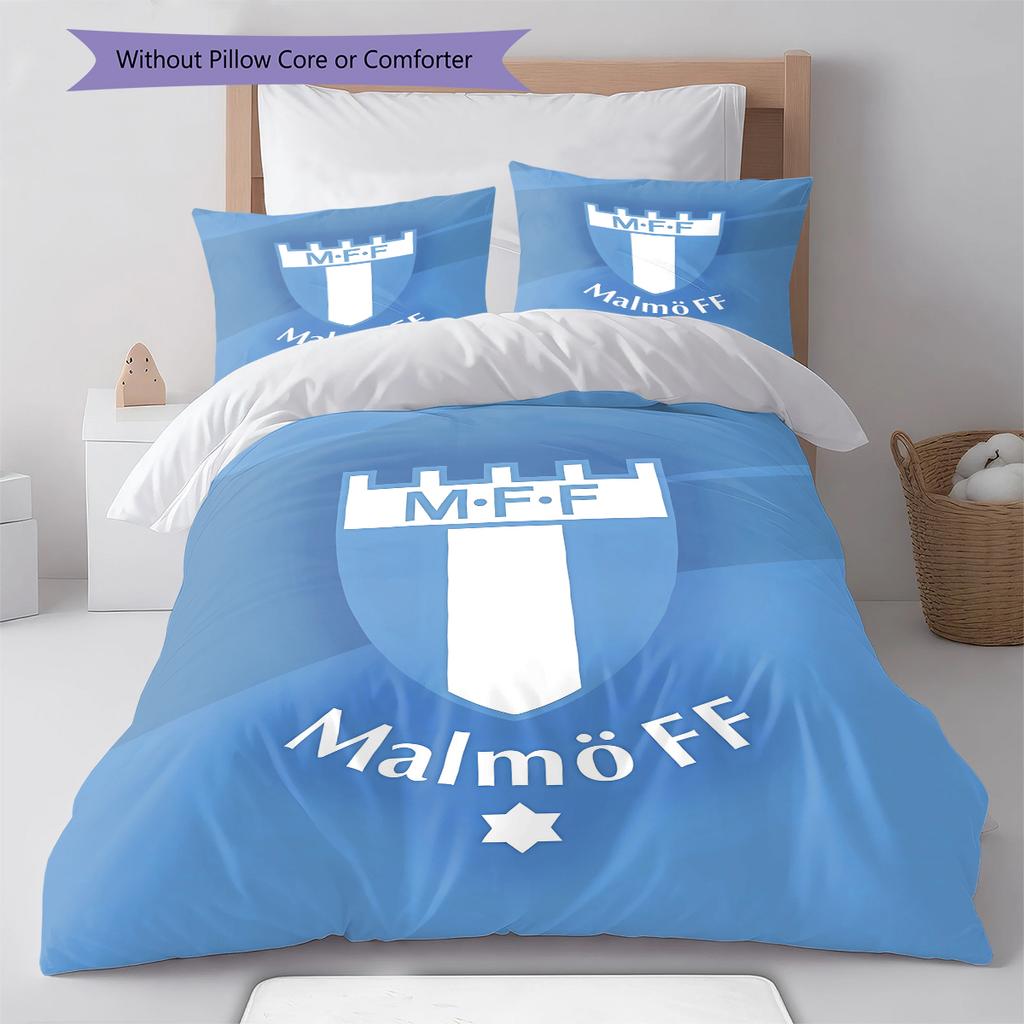 Malmö FF Muster Bettwäsche, Steppbett Set Bettbezug Kissenbezug Zuhause Geburtstagsgeschenk (1 Bettbezug + 2 Kissenbezüge, ohne Füllung)