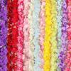 Green Leaves Artificial Wisteria Silk Flower Hanging Garland Hanging Silk Orchid  Wall Decoration