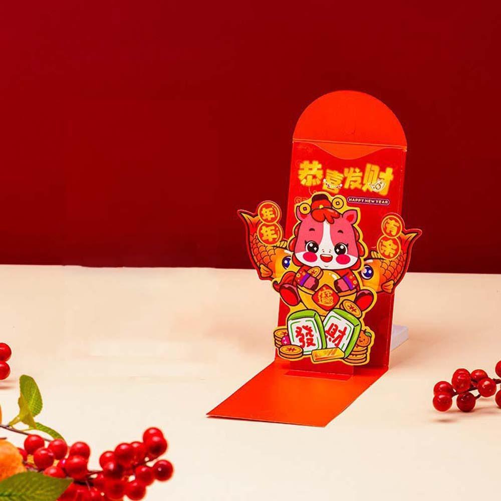 

Cartoon Spring Festival Red Wallet Year of The Horse God of Wealth Red Pocket Kids Gift Style 9