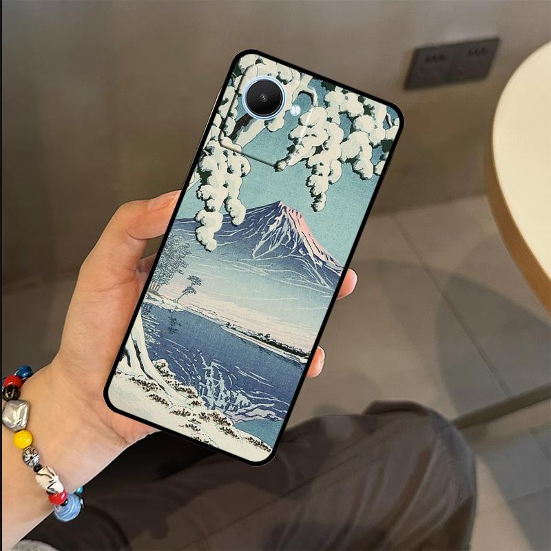 

Japanese Snow Cherry Blossom Art Case For Realme C63 C61 C55 C51 C53 C25 C65 C67 C71 C75 GT6 GT7 Pro 11 12 13 14 15 Pro Plus Realme C61