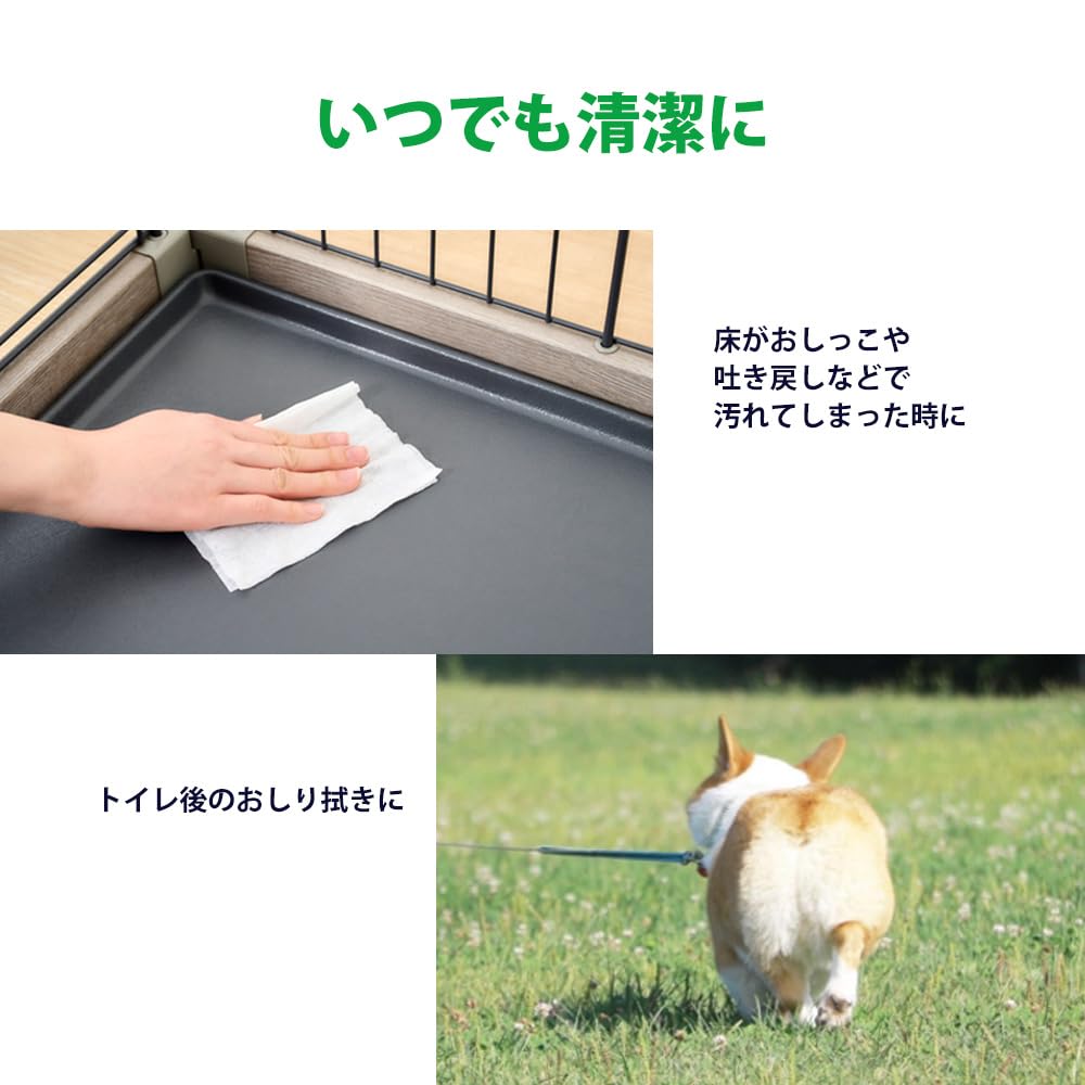 Iris Ohyama Pet Wet Safe for 80 Sheets x 8 Packs of Wipes, Alcohol-Free, Licks, (Set 4) DPWT-8P