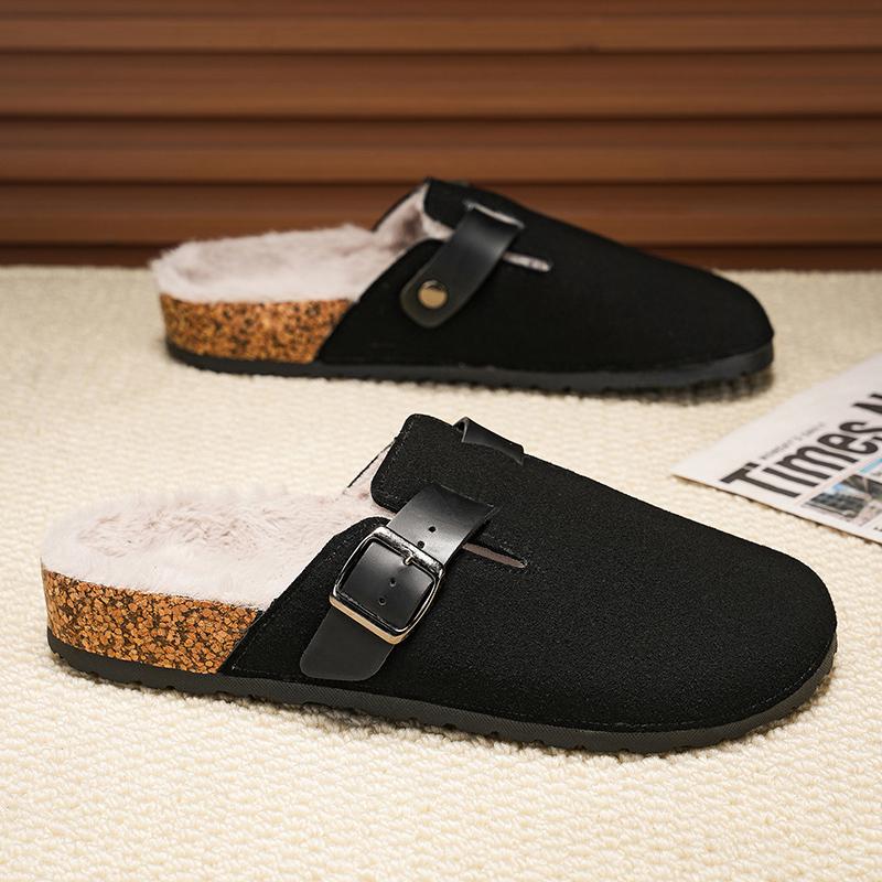Mode Neuer Stil Winter Herren Fleecegefüttert & Verdickt Isolierte Stilvolle Pantoletten für Innen- & Außenbereich