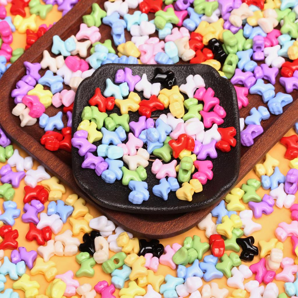 500g/Bag about 1000Pcs Bracelet Accessories Wth Holes Hand-Woven 12*10mm DIY Jewelry Accessories Cute Puppy Three-dimensional Beaded Necklace