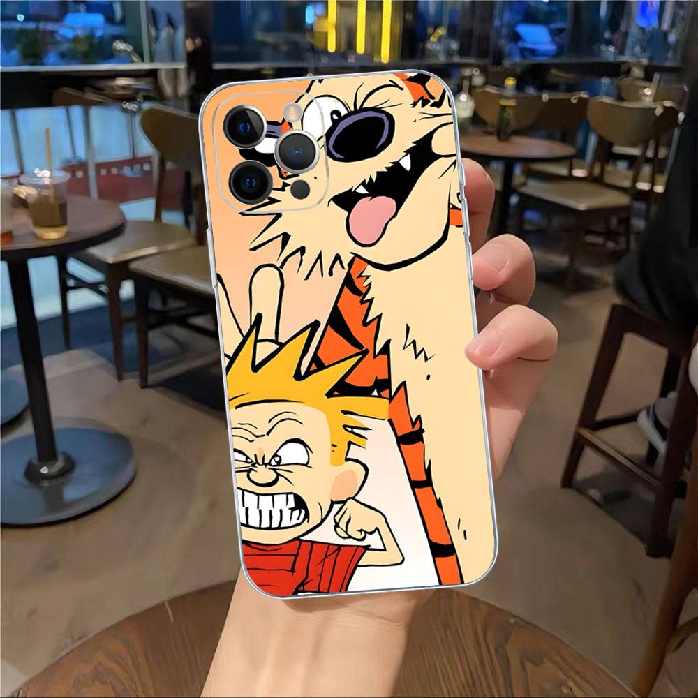 C-Calvin And H-Hobbes Transparent Soft Phone Case For IPhone 15 12 14 16 17 13 Plus 11 Pro Max 13 Pro