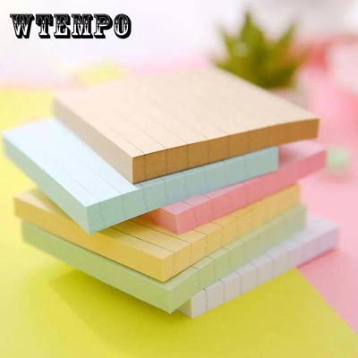 100 Sheets of Kraft Paper Horizontal Line Sticky Notes Tearable Note Pad Square Message Notepad