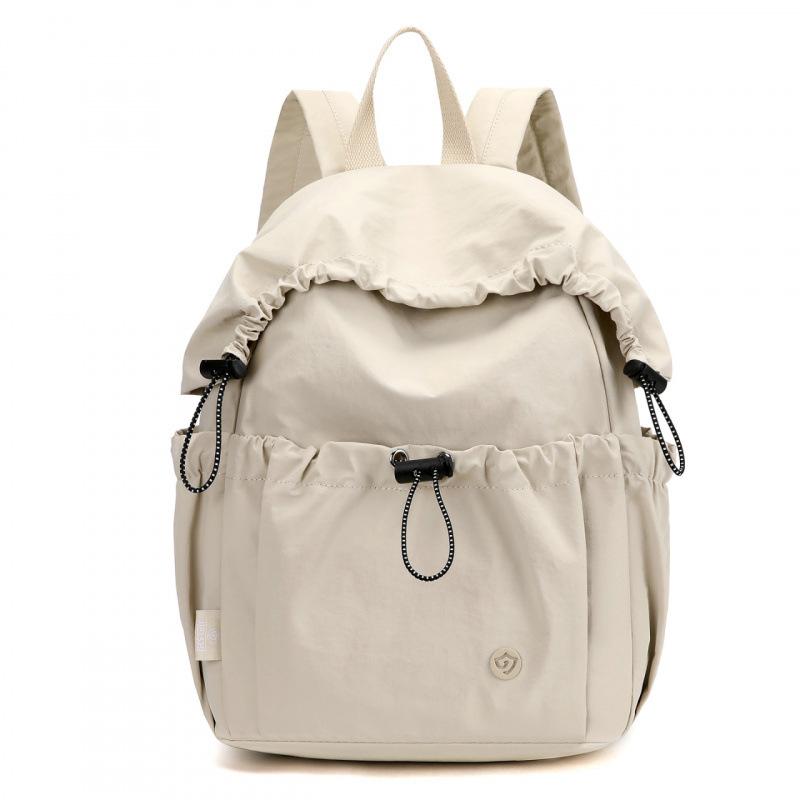 Schoolbag Japanese pleated drawstring design backpack women's large capacity lightweight travel backpack leisure commuter student schoolbag