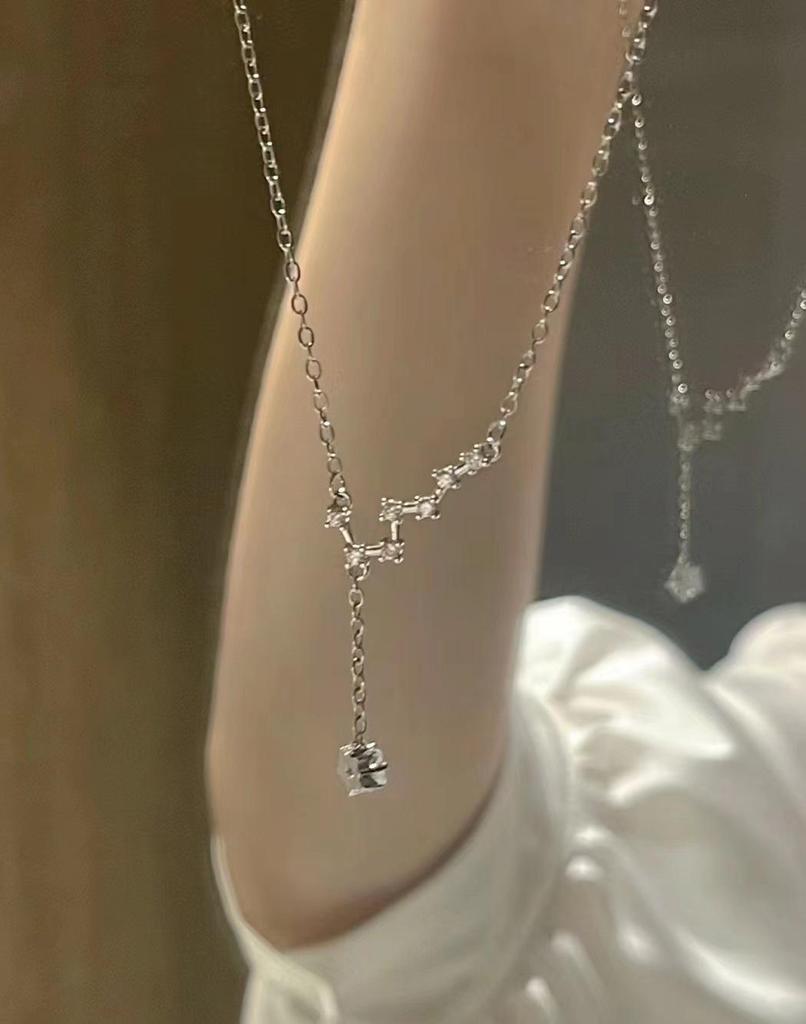 S925 Sterling Silver Big Dipper Necklace for Women - 2024 Light Luxury Clavicle Chain with Niche Design