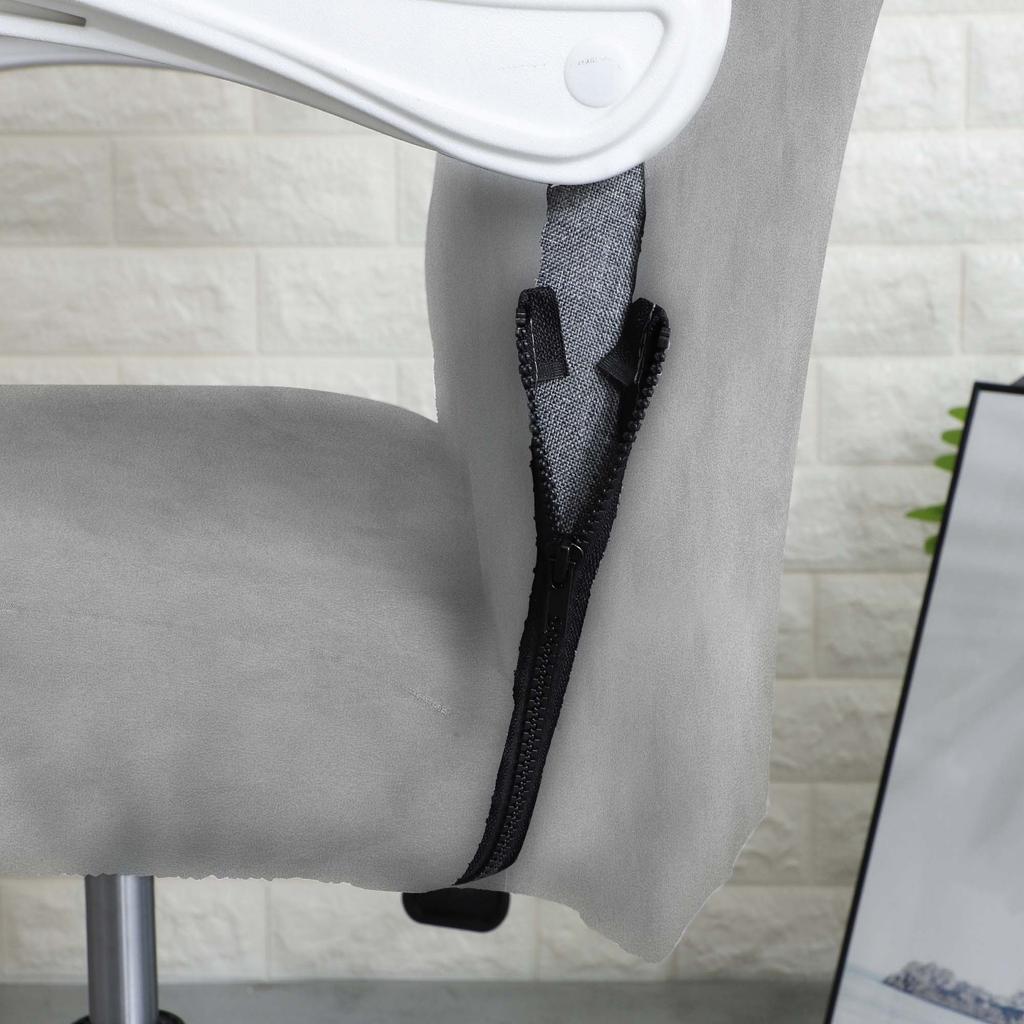 Swivel Chair Cover Light Gray Velvet