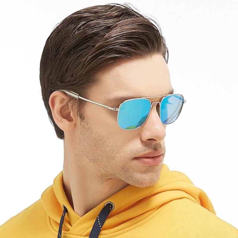 aoron Polarized Sunglasses Brand Original Design Goggles Men Fashion Metal Frame UV400 Anti-glare Glasses