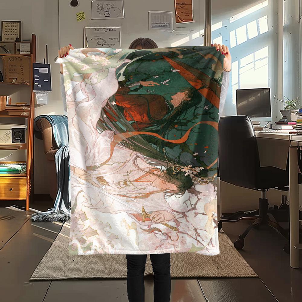 Heaven Official's Blessing Print Flannel Blanket,High Quality Comfortable for All Seasons,Home Decor,Warmth and Comfort,Perfect for Christmas Gifts