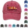 Washed Cotton Baseball Cap with Printed Distressed Soft Top Denim Hat, Vintage Hat