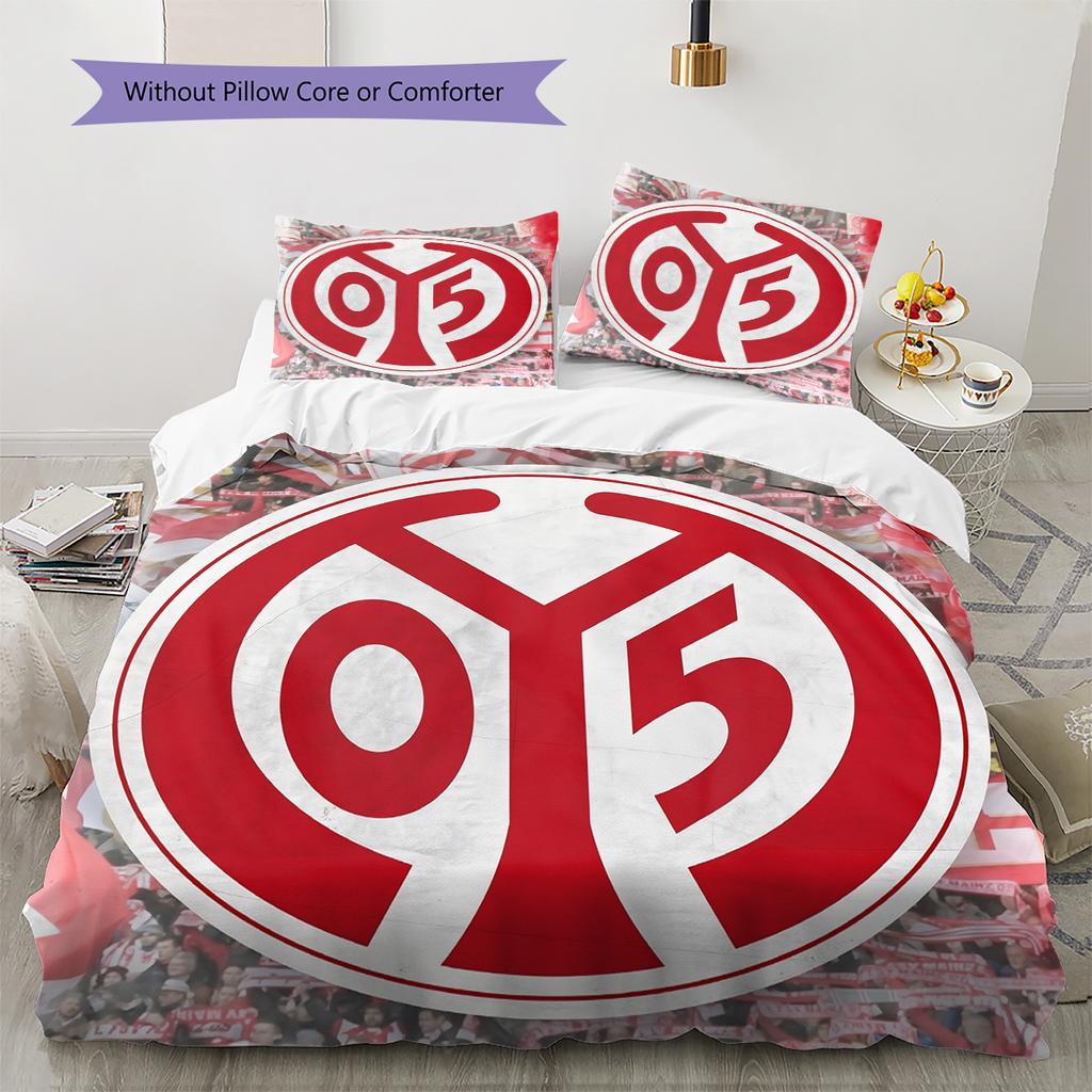 FSV Mainz 05 Μοτίβο Κλινοσκεπάσματα Διακόσμηση Σπιτιού Δώρο Γενεθλίων (1 * παπλωματοθήκη + 2 * μαξιλαροθήκη, χωρίς πυρήνα)