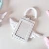 PU Leather Kpop Photocard Holder Angel Wings 2 Card Slot Credit ID Card Protective Case Keychain Photo Display Card Holder