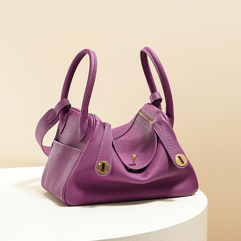 Borsa Dottore TOGO in Vera Pelle di Mucca - Cucita a Mano con Filo Cerato, Sensazione di Lusso, Singola Spalla da Donna, Stile da Pendolare, Best Seller.