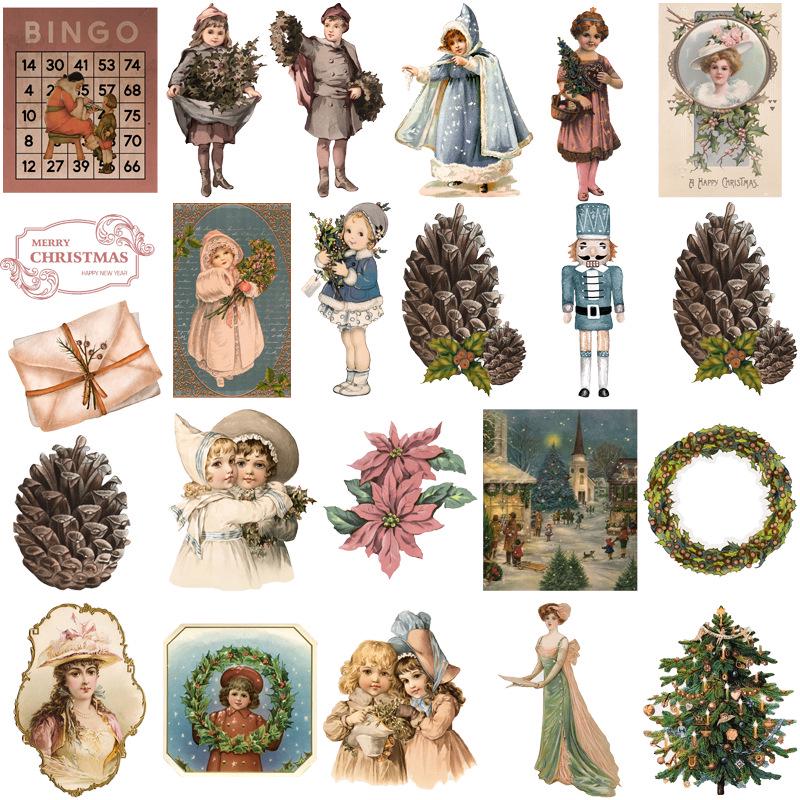 Romantic Christmas 50 Large Waterproof Stickers for Journals, Suitcases, Phones, and Tablets