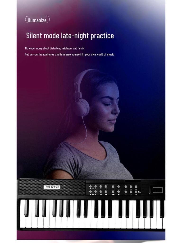 Rechargeable 88-Key Foldable Digital Piano: Bluetooth & MIDI, Perfect for Beginners & Kids