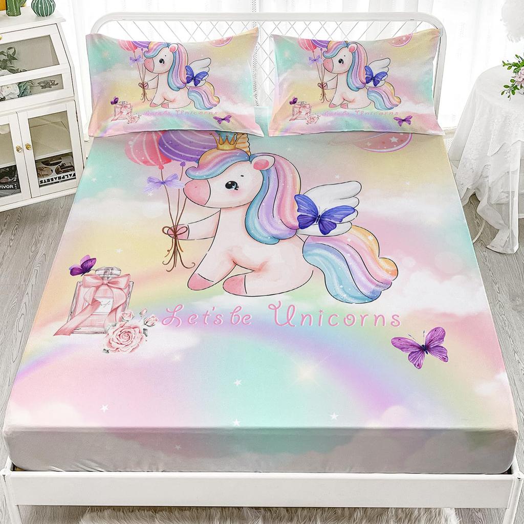 Animal Cartoon Pattern Bed Hat Three-Piece Digital Printing Bedding Bed Hat Three-Piece Set Children And Adults