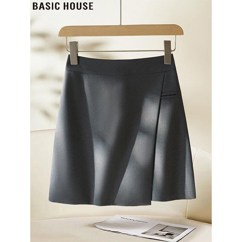 Basic House Women s High-Waisted Asymmetrical Blazer Short Skirt S